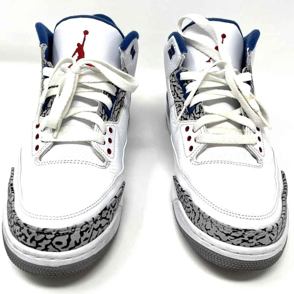 Nike Air Jordan Retro 3 True Blue Men 10.5 White Iconic Sneakers 2011 136064-104